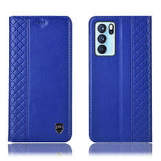 Coque Portefeuille Livre Cuir Etui Clapet H10P pour Oppo Reno6 Pro 5G India Bleu