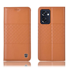 Coque Portefeuille Livre Cuir Etui Clapet H10P pour Oppo Reno7 SE 5G Orange