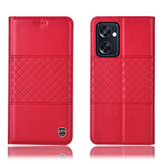 Coque Portefeuille Livre Cuir Etui Clapet H10P pour Oppo Reno7 SE 5G Rouge