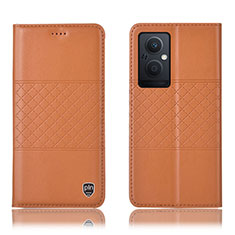 Coque Portefeuille Livre Cuir Etui Clapet H10P pour Oppo Reno8 Lite 5G Orange