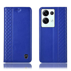 Coque Portefeuille Livre Cuir Etui Clapet H10P pour Oppo Reno8 Pro 5G Bleu