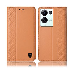 Coque Portefeuille Livre Cuir Etui Clapet H10P pour Oppo Reno8 Pro+ Plus 5G Orange