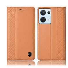 Coque Portefeuille Livre Cuir Etui Clapet H10P pour Oppo Reno9 5G Orange