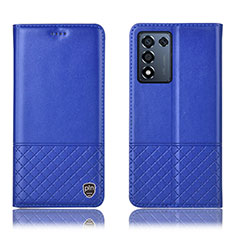 Coque Portefeuille Livre Cuir Etui Clapet H10P pour Realme Q3s 5G Bleu