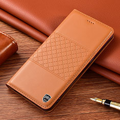 Coque Portefeuille Livre Cuir Etui Clapet H10P pour Samsung Galaxy S21 5G Orange