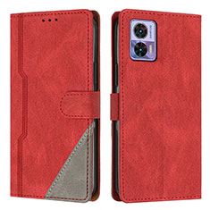 Coque Portefeuille Livre Cuir Etui Clapet H10X pour Motorola Moto Edge 30 Lite 5G Rouge