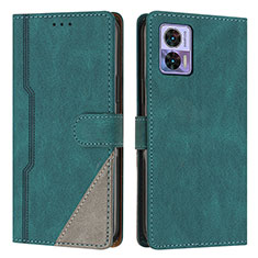 Coque Portefeuille Livre Cuir Etui Clapet H10X pour Motorola Moto Edge 30 Lite 5G Vert