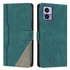 Coque Portefeuille Livre Cuir Etui Clapet H10X pour Motorola Moto Edge 30 Neo 5G Vert