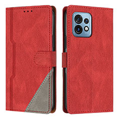 Coque Portefeuille Livre Cuir Etui Clapet H10X pour Motorola Moto Edge 40 Pro 5G Rouge