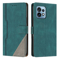 Coque Portefeuille Livre Cuir Etui Clapet H10X pour Motorola Moto Edge 40 Pro 5G Vert