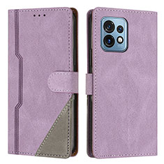 Coque Portefeuille Livre Cuir Etui Clapet H10X pour Motorola Moto Edge Plus (2023) 5G Violet