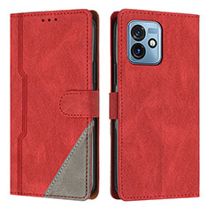 Coque Portefeuille Livre Cuir Etui Clapet H10X pour Motorola Moto G 5G (2023) Rouge