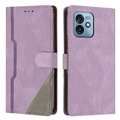 Coque Portefeuille Livre Cuir Etui Clapet H10X pour Motorola Moto G 5G (2023) Violet