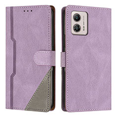 Coque Portefeuille Livre Cuir Etui Clapet H10X pour Motorola Moto G53 5G Violet