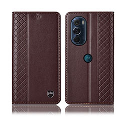 Coque Portefeuille Livre Cuir Etui Clapet H11P pour Motorola Moto Edge 30 Pro 5G Marron