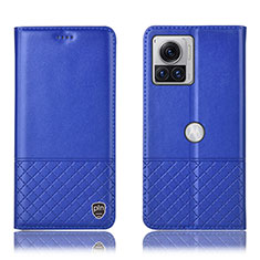 Coque Portefeuille Livre Cuir Etui Clapet H11P pour Motorola Moto Edge 30 Ultra 5G Bleu