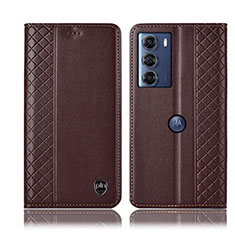 Coque Portefeuille Livre Cuir Etui Clapet H11P pour Motorola Moto Edge S30 5G Marron