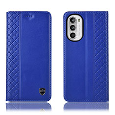 Coque Portefeuille Livre Cuir Etui Clapet H11P pour Motorola Moto G71s 5G Bleu