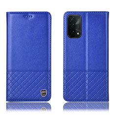 Coque Portefeuille Livre Cuir Etui Clapet H11P pour Oppo A54 5G Bleu
