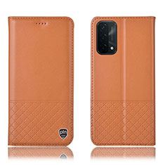 Coque Portefeuille Livre Cuir Etui Clapet H11P pour Oppo A54 5G Orange