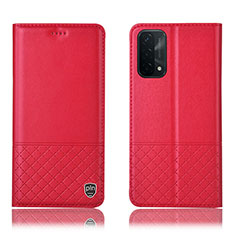 Coque Portefeuille Livre Cuir Etui Clapet H11P pour Oppo A54 5G Rouge