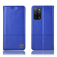 Coque Portefeuille Livre Cuir Etui Clapet H11P pour Oppo A56 5G Bleu