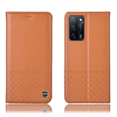 Coque Portefeuille Livre Cuir Etui Clapet H11P pour Oppo A56 5G Orange