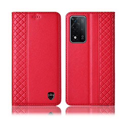 Coque Portefeuille Livre Cuir Etui Clapet H11P pour Oppo A93s 5G Rouge