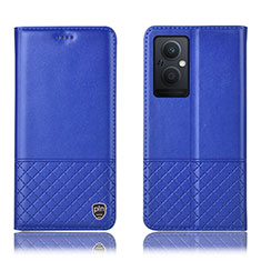 Coque Portefeuille Livre Cuir Etui Clapet H11P pour Oppo A96 5G Bleu