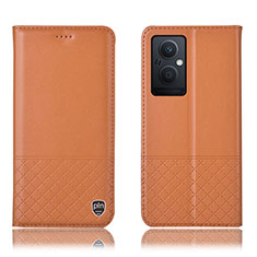 Coque Portefeuille Livre Cuir Etui Clapet H11P pour Oppo A96 5G Orange