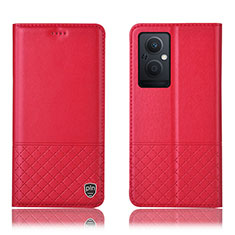 Coque Portefeuille Livre Cuir Etui Clapet H11P pour Oppo A96 5G Rouge