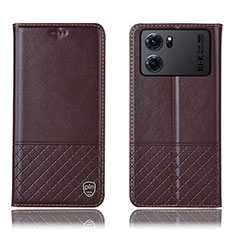 Coque Portefeuille Livre Cuir Etui Clapet H11P pour Oppo K10 5G Marron