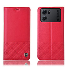 Coque Portefeuille Livre Cuir Etui Clapet H11P pour Oppo K10 5G Rouge