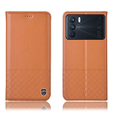 Coque Portefeuille Livre Cuir Etui Clapet H11P pour Oppo K9 Pro 5G Orange