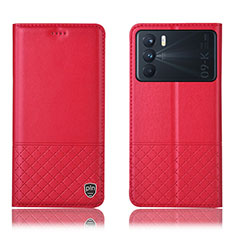 Coque Portefeuille Livre Cuir Etui Clapet H11P pour Oppo K9 Pro 5G Rouge