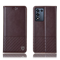 Coque Portefeuille Livre Cuir Etui Clapet H11P pour Oppo K9S 5G Marron