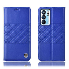 Coque Portefeuille Livre Cuir Etui Clapet H11P pour Oppo Reno6 5G Bleu