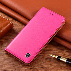 Coque Portefeuille Livre Cuir Etui Clapet H11P pour Samsung Galaxy S21 5G Rose Rouge