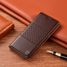 Coque Portefeuille Livre Cuir Etui Clapet H11P pour Vivo Y76 5G Marron