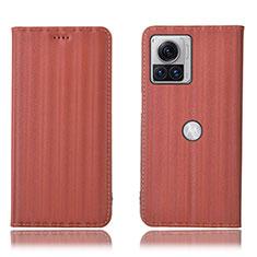 Coque Portefeuille Livre Cuir Etui Clapet H15P pour Motorola Moto Edge 30 Ultra 5G Marron