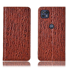 Coque Portefeuille Livre Cuir Etui Clapet H15P pour Motorola Moto G50 5G Marron