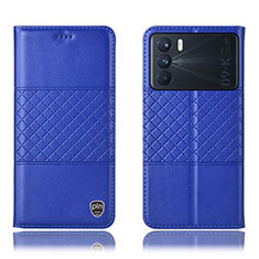 Coque Portefeuille Livre Cuir Etui Clapet H15P pour Oppo K9 Pro 5G Bleu