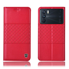 Coque Portefeuille Livre Cuir Etui Clapet H15P pour Oppo K9 Pro 5G Rouge