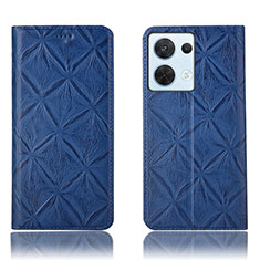 Coque Portefeuille Livre Cuir Etui Clapet H15P pour Oppo Reno8 5G Bleu