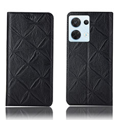 Coque Portefeuille Livre Cuir Etui Clapet H15P pour Oppo Reno8 5G Noir