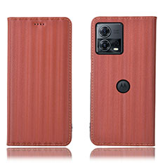 Coque Portefeuille Livre Cuir Etui Clapet H16P pour Motorola Moto Edge 30 Fusion 5G Marron