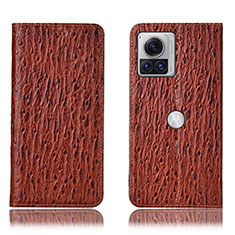 Coque Portefeuille Livre Cuir Etui Clapet H16P pour Motorola Moto Edge 30 Ultra 5G Marron