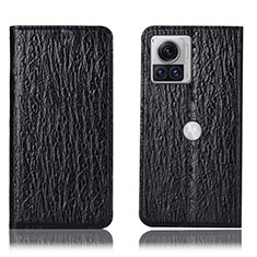 Coque Portefeuille Livre Cuir Etui Clapet H16P pour Motorola Moto Edge X30 Pro 5G Noir