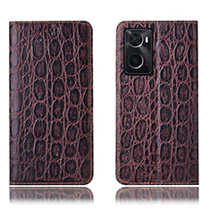 Coque Portefeuille Livre Cuir Etui Clapet H16P pour Oppo A36 Marron