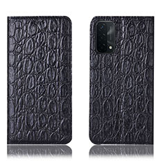 Coque Portefeuille Livre Cuir Etui Clapet H16P pour Oppo A54 5G Noir